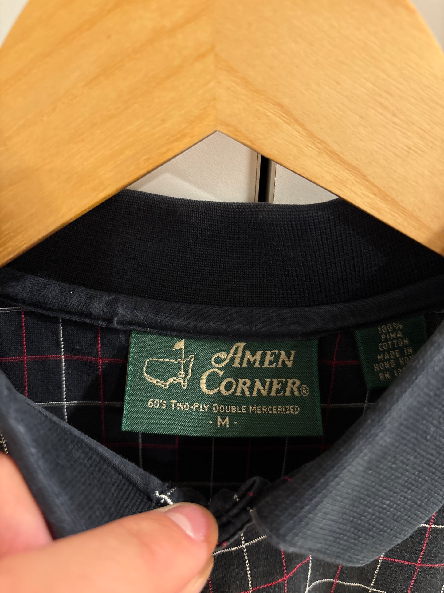 1990s Vintage Masters Collection Tartan Polo
