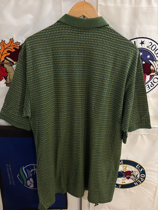 1990s Vintage Masters Bobby Jones Diamond Pattern Polo Green
