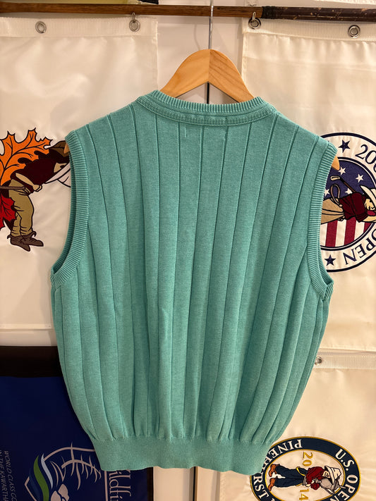1990s Vintage Taylormade Classic Logo Wool Knitted Sweater Teal