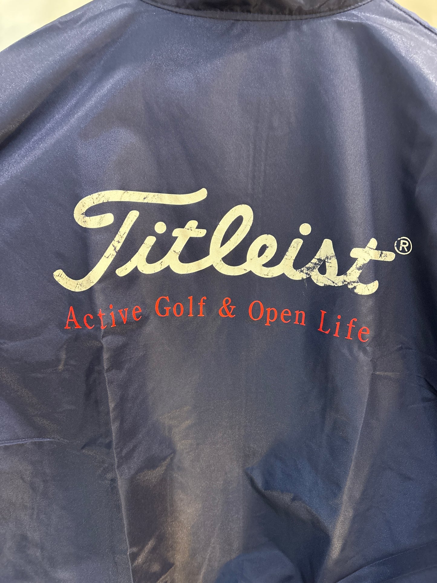 1990s Vintage Titleist Active Golf & Open Life Coaches Jacket Navy