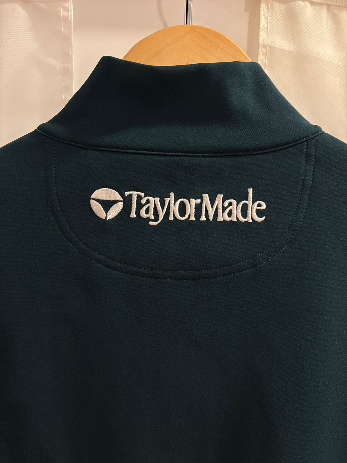 2020s TaylorMade Retro Classic Logo Quarter Zip Dark Green