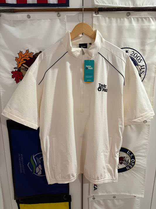 2020s TaylorMade Retro Classic Logo Half Zip Windbreaker Jacket White
