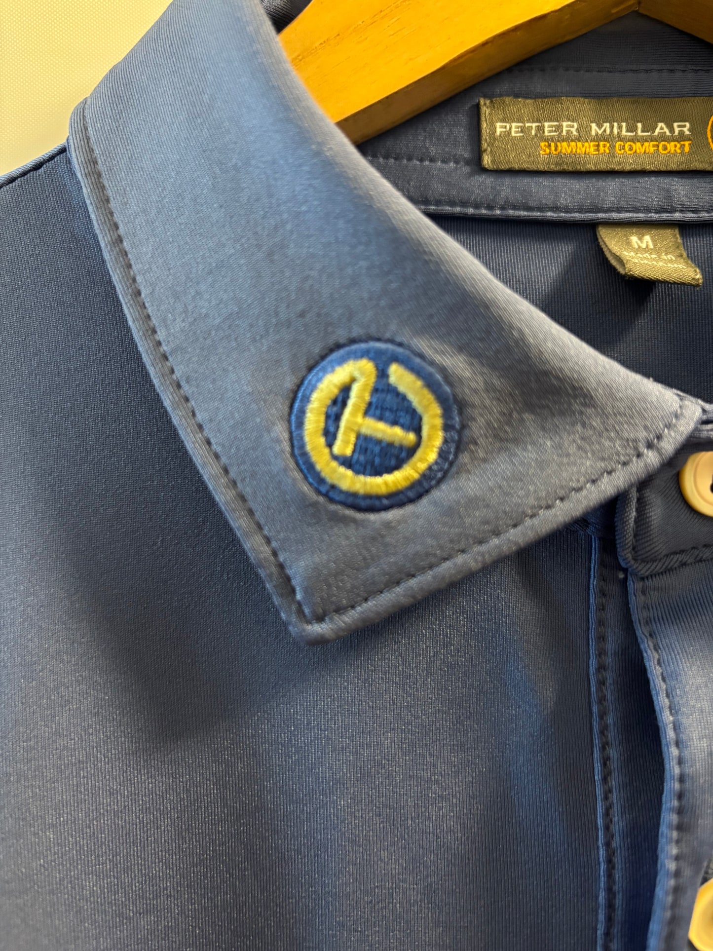 2010s Scotty Cameron Peter Millar Scotty Dog Polo Shirt Blue/Yellow