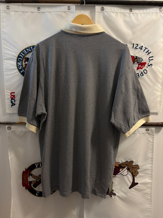 1990s Vintage Taylormade Script Logo Striped Polo