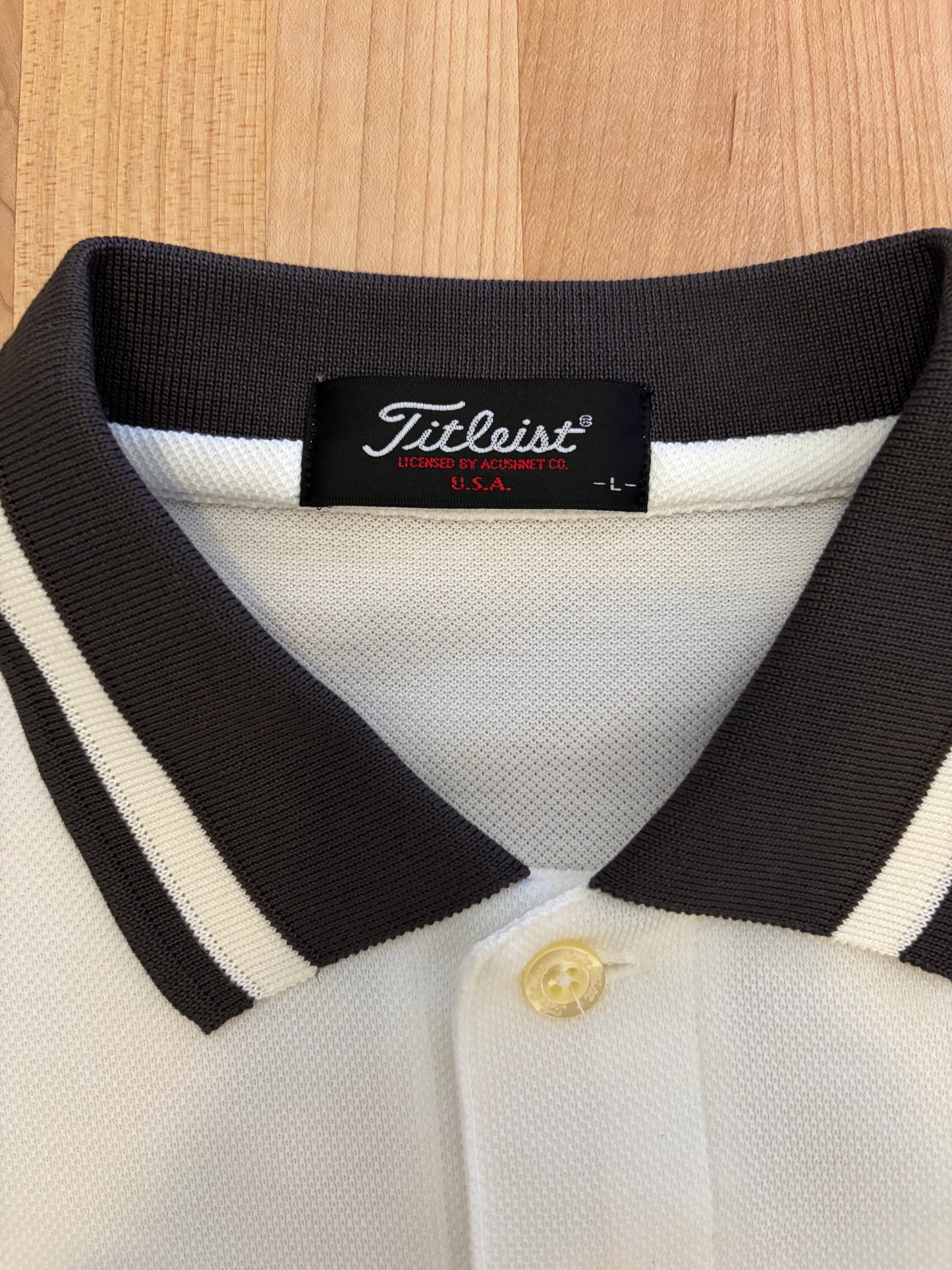 1990s Vintage Titleist 3 Stripe Polo White