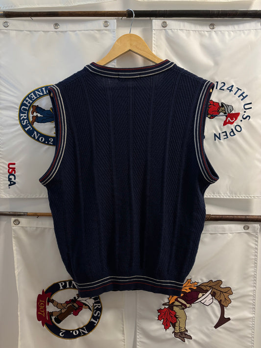 1990s Vintage Titleist Knit Vest Navy