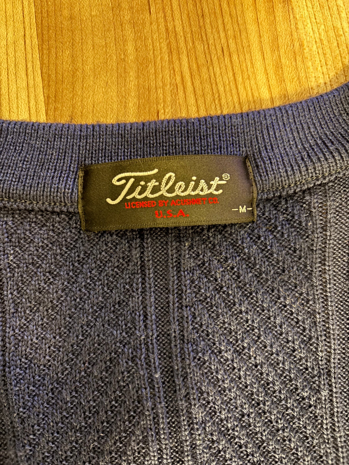 1990s Vintage Titleist Knit Vest Navy