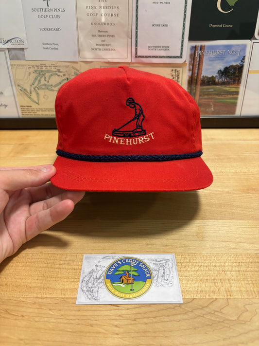 1990s Vintage Pinehurst Imperial Rope Hat Red