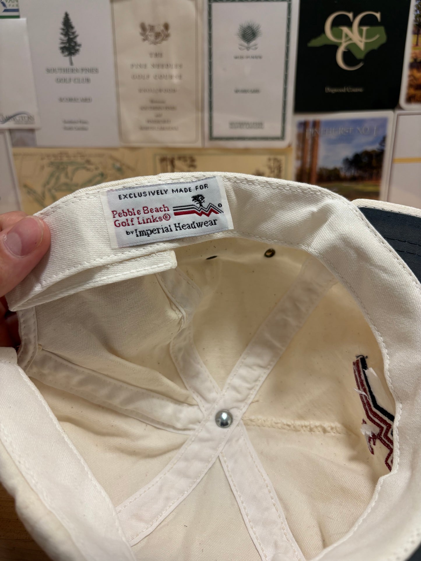 1990s Vintage Pebble Beach Imperial Hat Cream