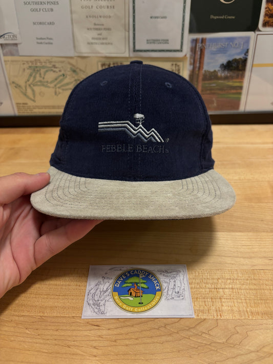 1990s Vintage Pebble Beach Logo Ashworth Hat Navy