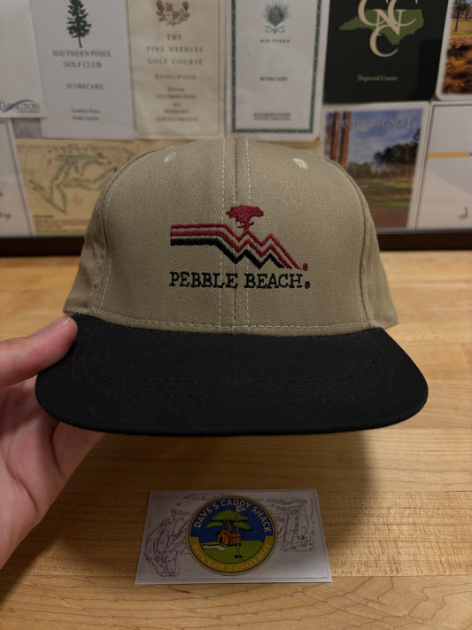 1990s Vintage Pebble Beach Logo Imperial Hat Beige