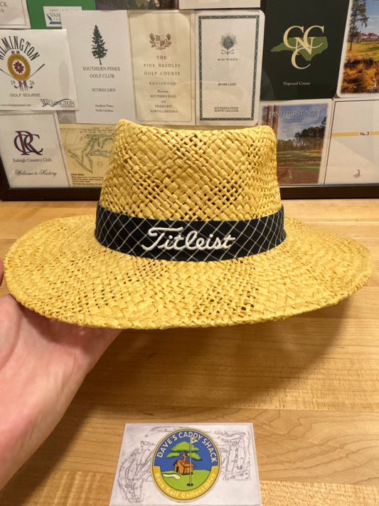 1990s Vintage Titleist Tartan Script Logo Straw Hat