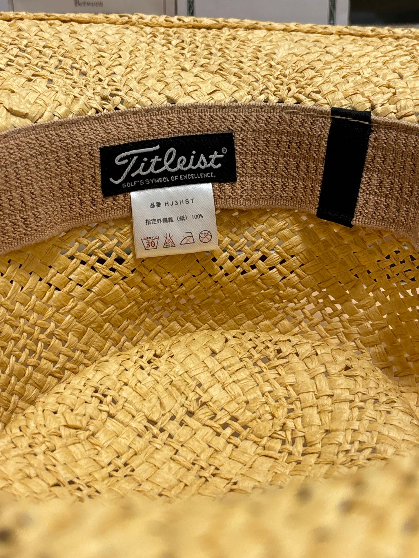 1990s Vintage Titleist Tartan Script Logo Straw Hat