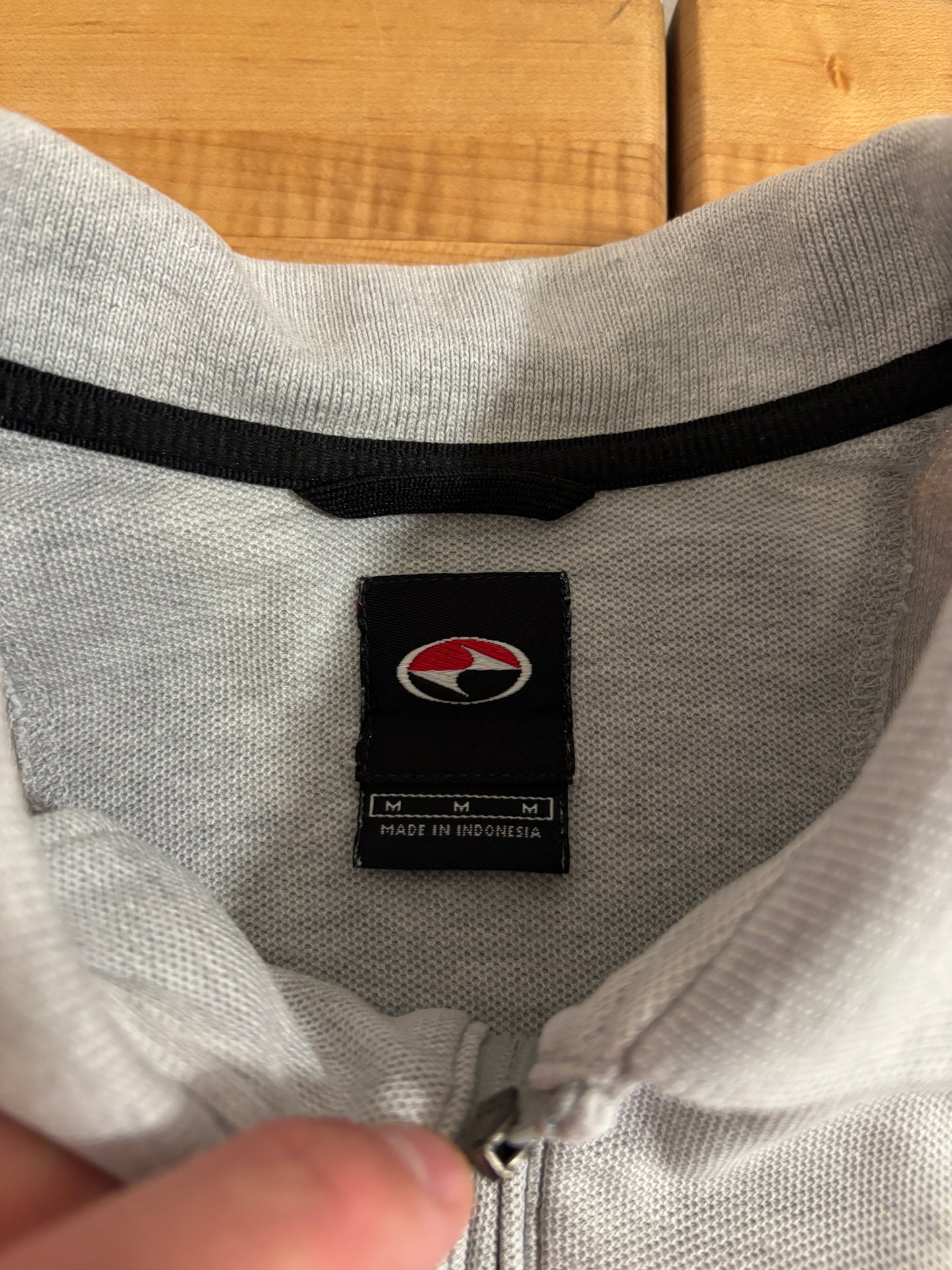 1990s Vintage Nike Tiger Woods Yin Yang Logo Pullover Polo Gray