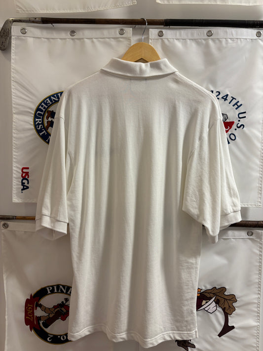 1990s Vintage Taylormade Script TM Circle Logo Polo White