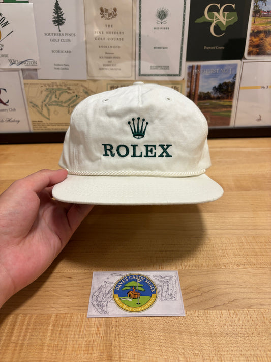 1990s Vintage Rolex Texace Golf Rope Hat White