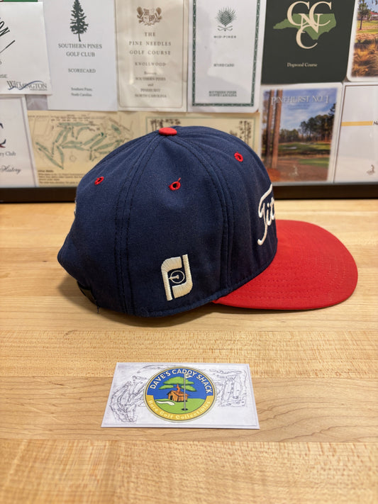 1990s Vintage Titleist FootJoy New Era Script Logo Hat Navy/Red