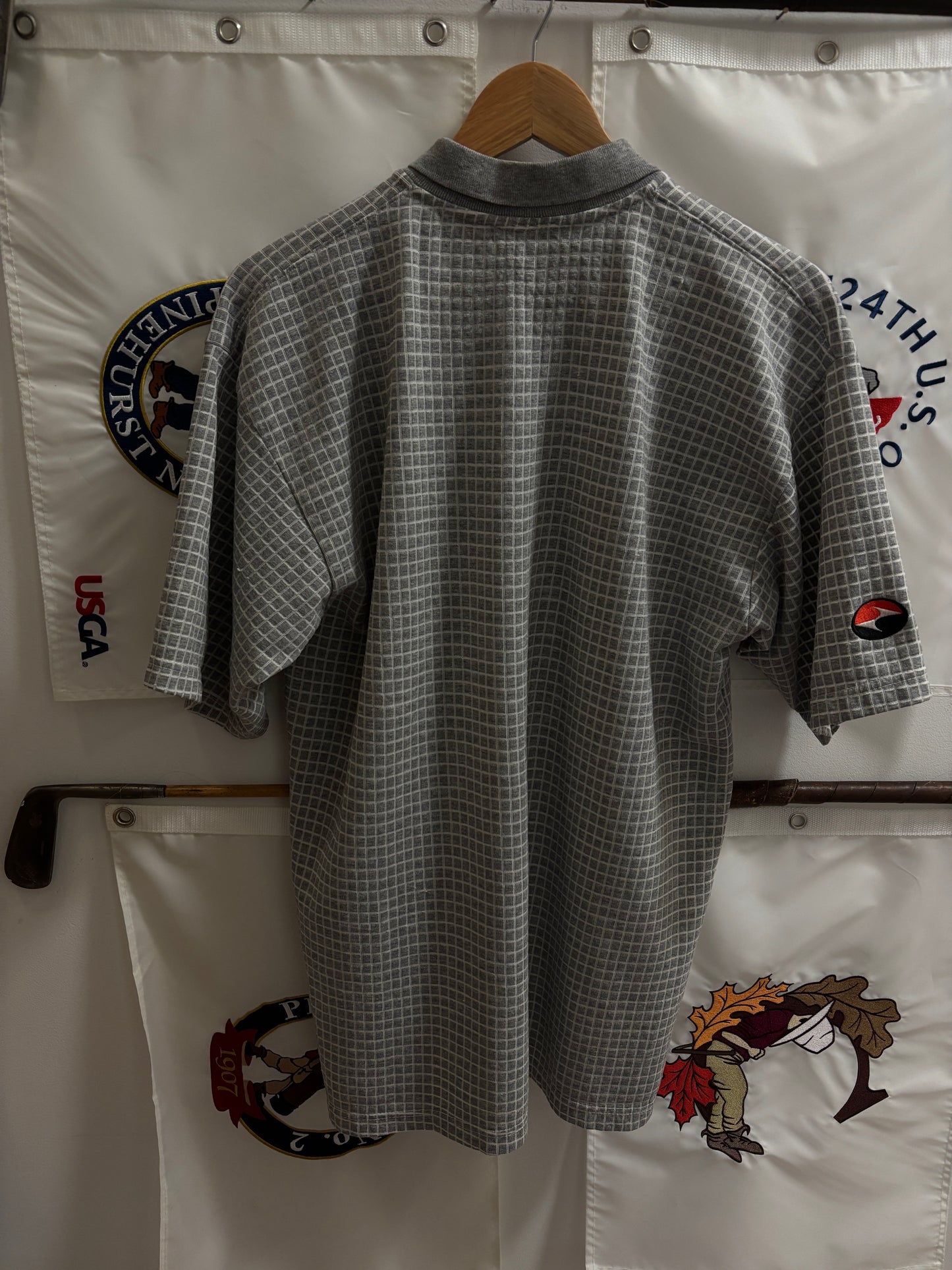 1990s Vintage Nike Golf Tiger Woods Yin Yang Polo Gray
