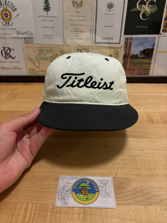 1990s Vintage Titleist Texace Script Logo Hat White/Black