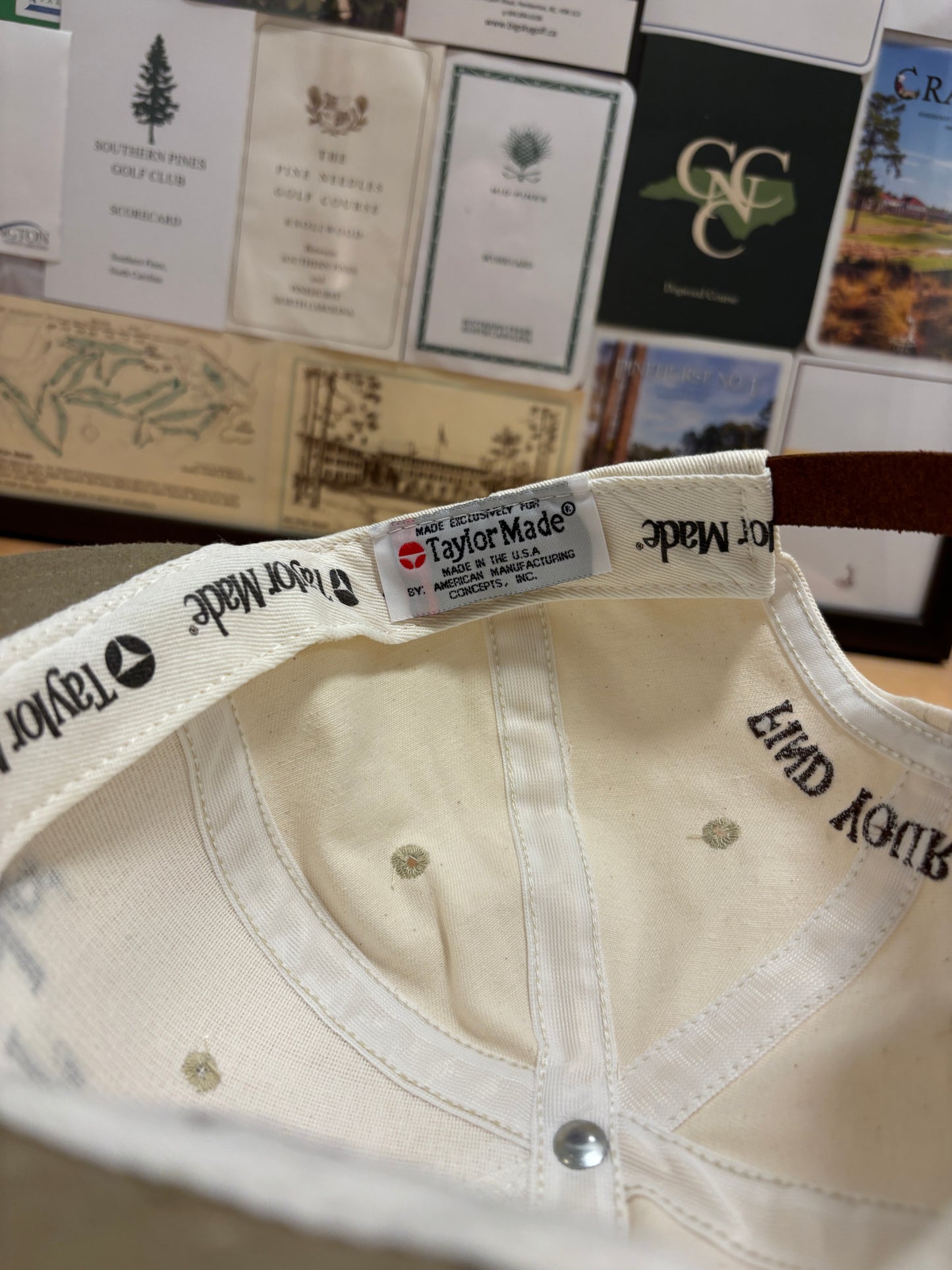 1990s Vintage Taylormade Classic Logo Hat Cream/Green