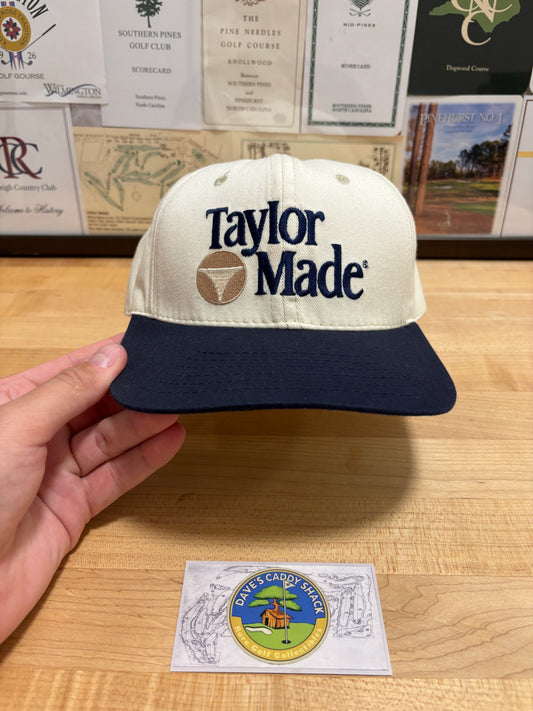 1990s Vintage Taylormade Classic Logo Hat Cream/Navy