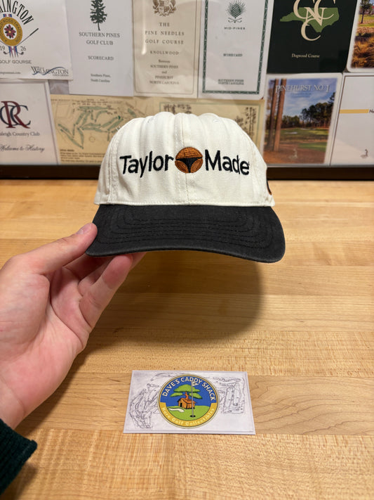 1990s Vintage Taylormade Script Logo Hat White/Black
