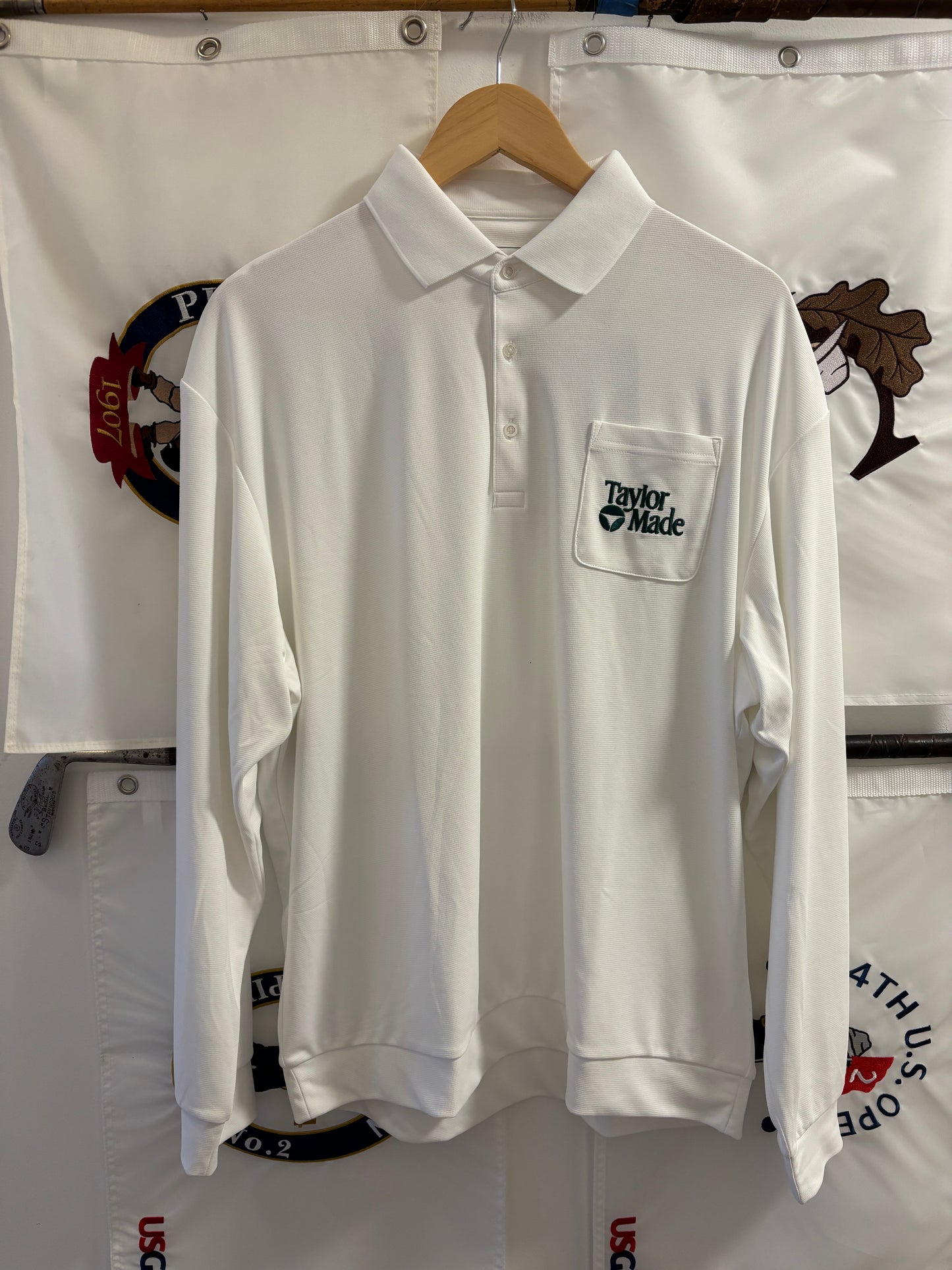 Taylormade Classic Logo Longsleeve Polo Shirt White