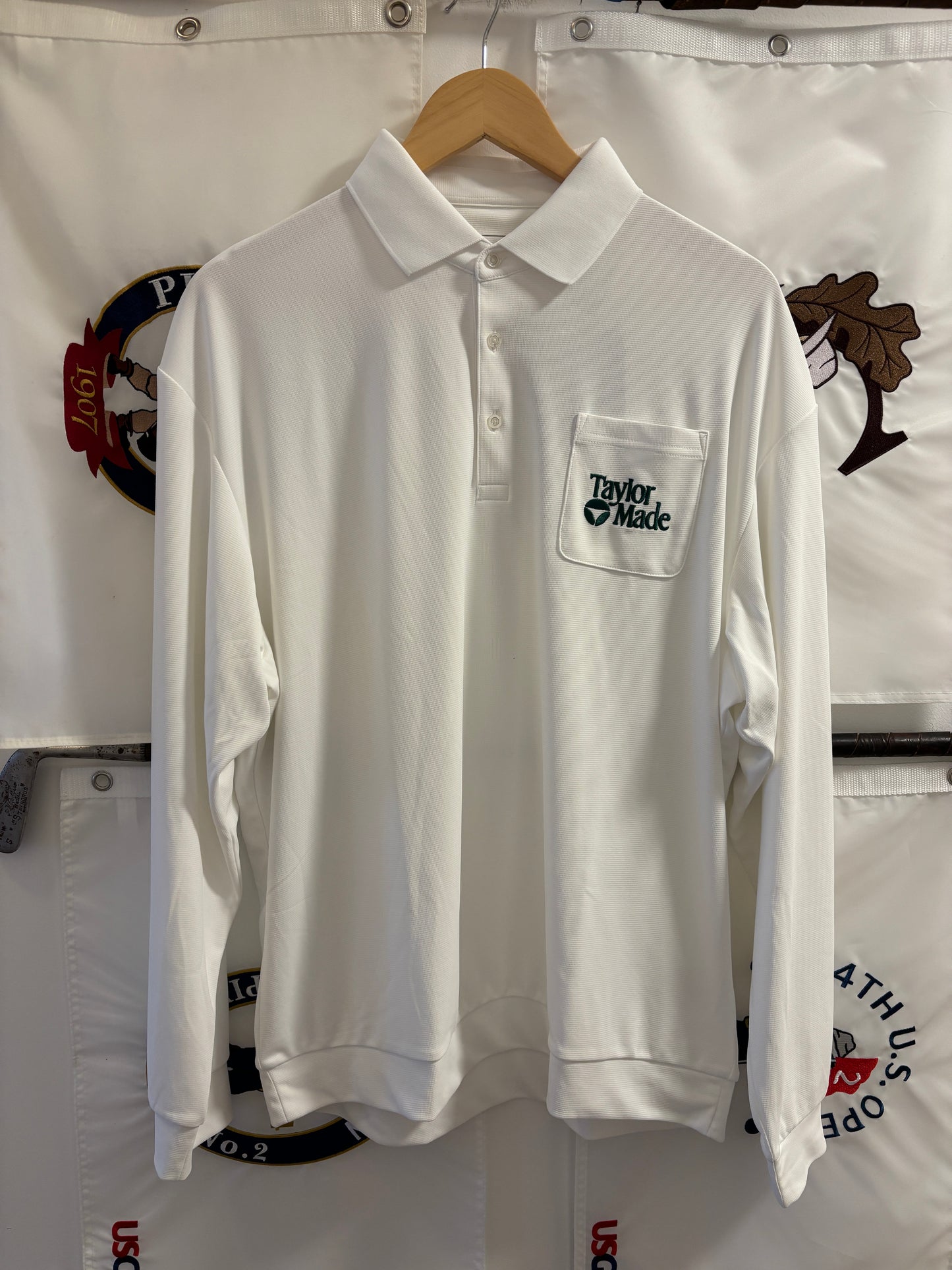 Taylormade Classic Logo Longsleeve Polo Shirt White