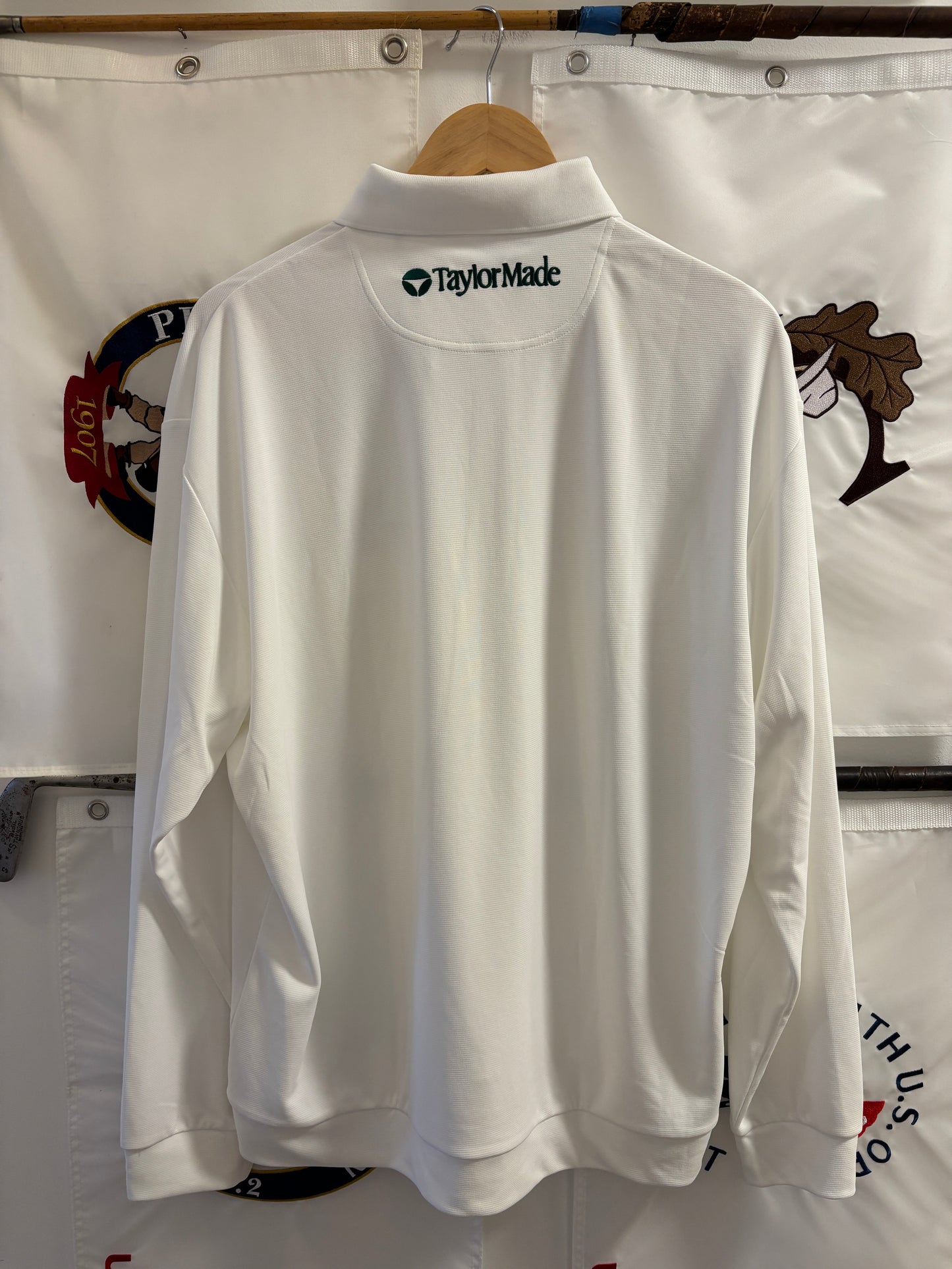 Taylormade Classic Logo Longsleeve Polo Shirt White