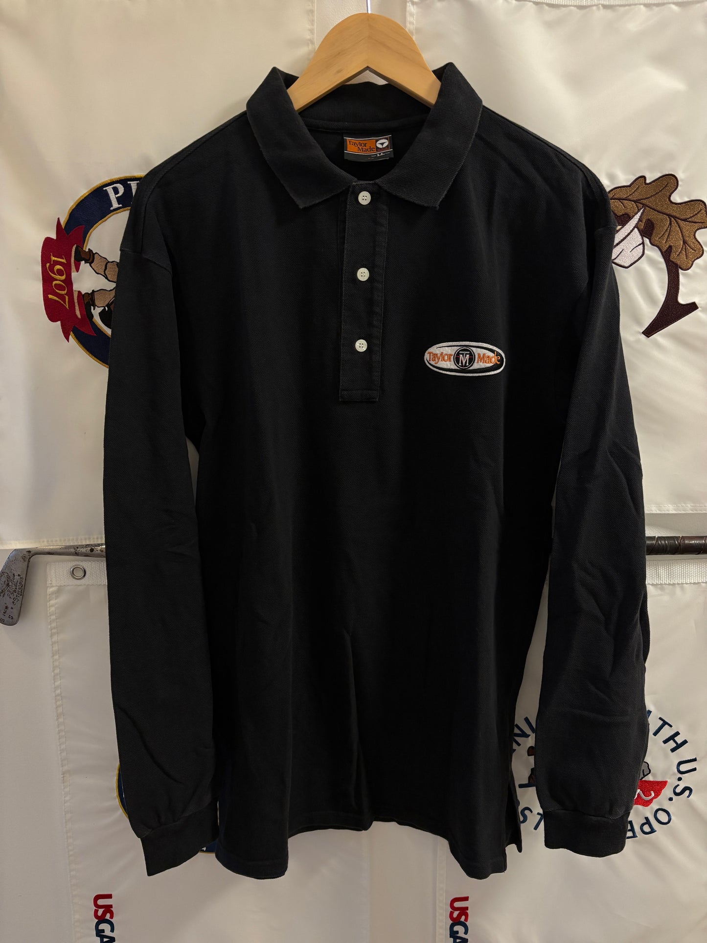 1990s Taylormade T Script Logo Polo Longsleeve Shirt