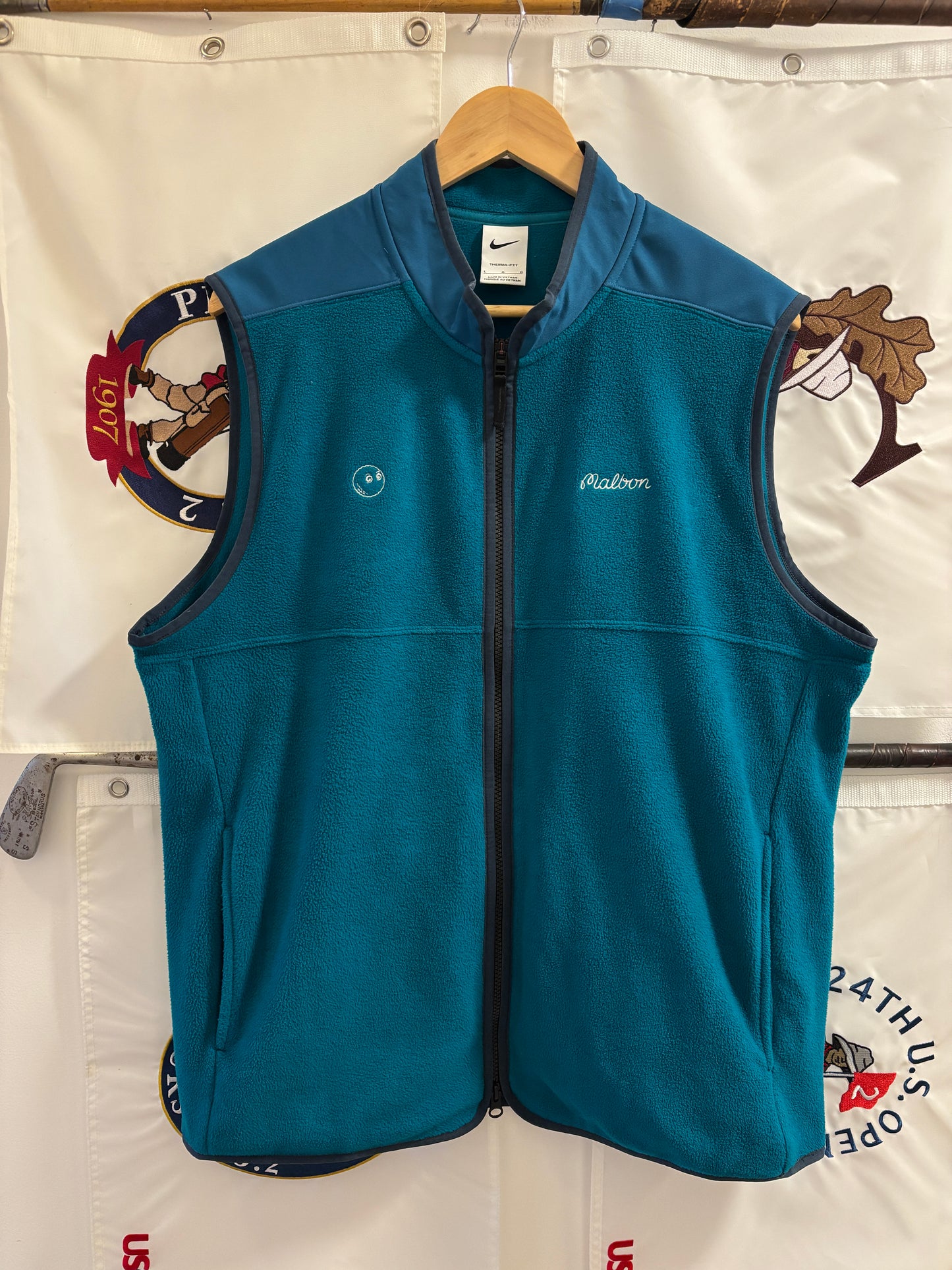 2020s Malbon Nike Fleece Vest Buckets Logo Blue