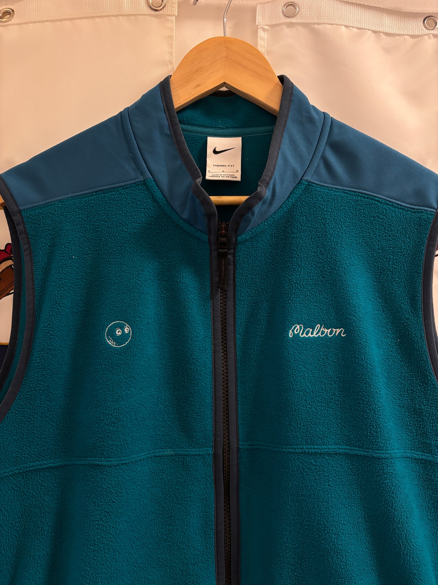 2020s Malbon Nike Fleece Vest Buckets Logo Blue