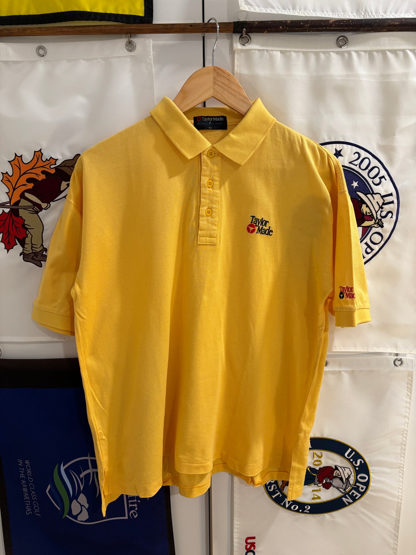 1990s Vintage Taylormade Classic Logo Polo Yellow