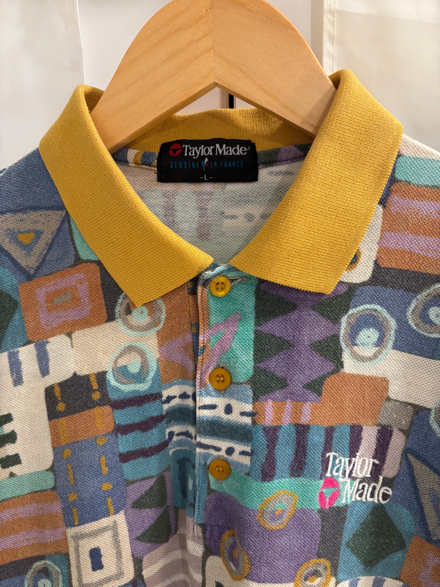 1990s Vintage Taylormade Classic Logo Polo All Over Pattern