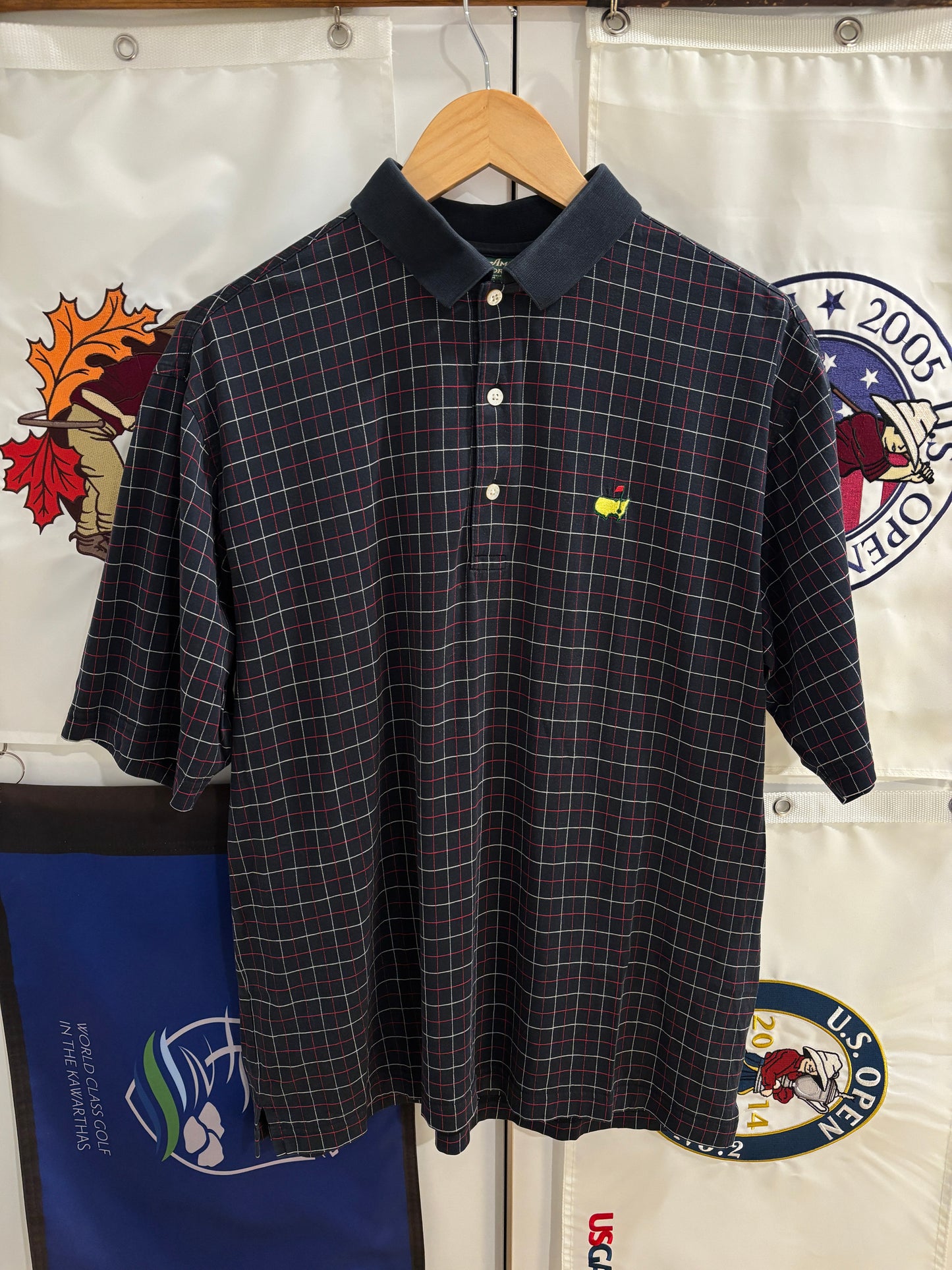 1990s Vintage Masters Collection Tartan Polo