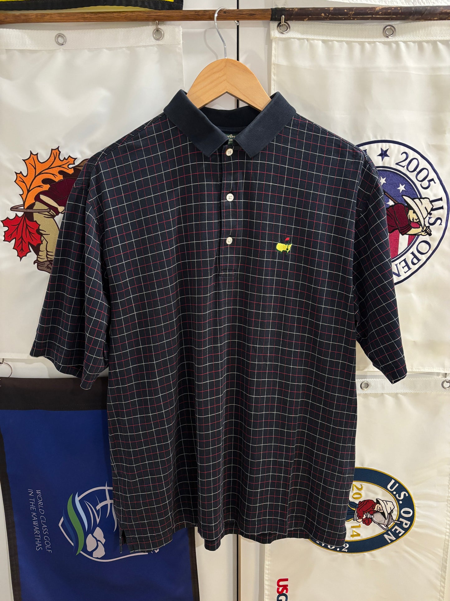 1990s Vintage Masters Collection Tartan Polo