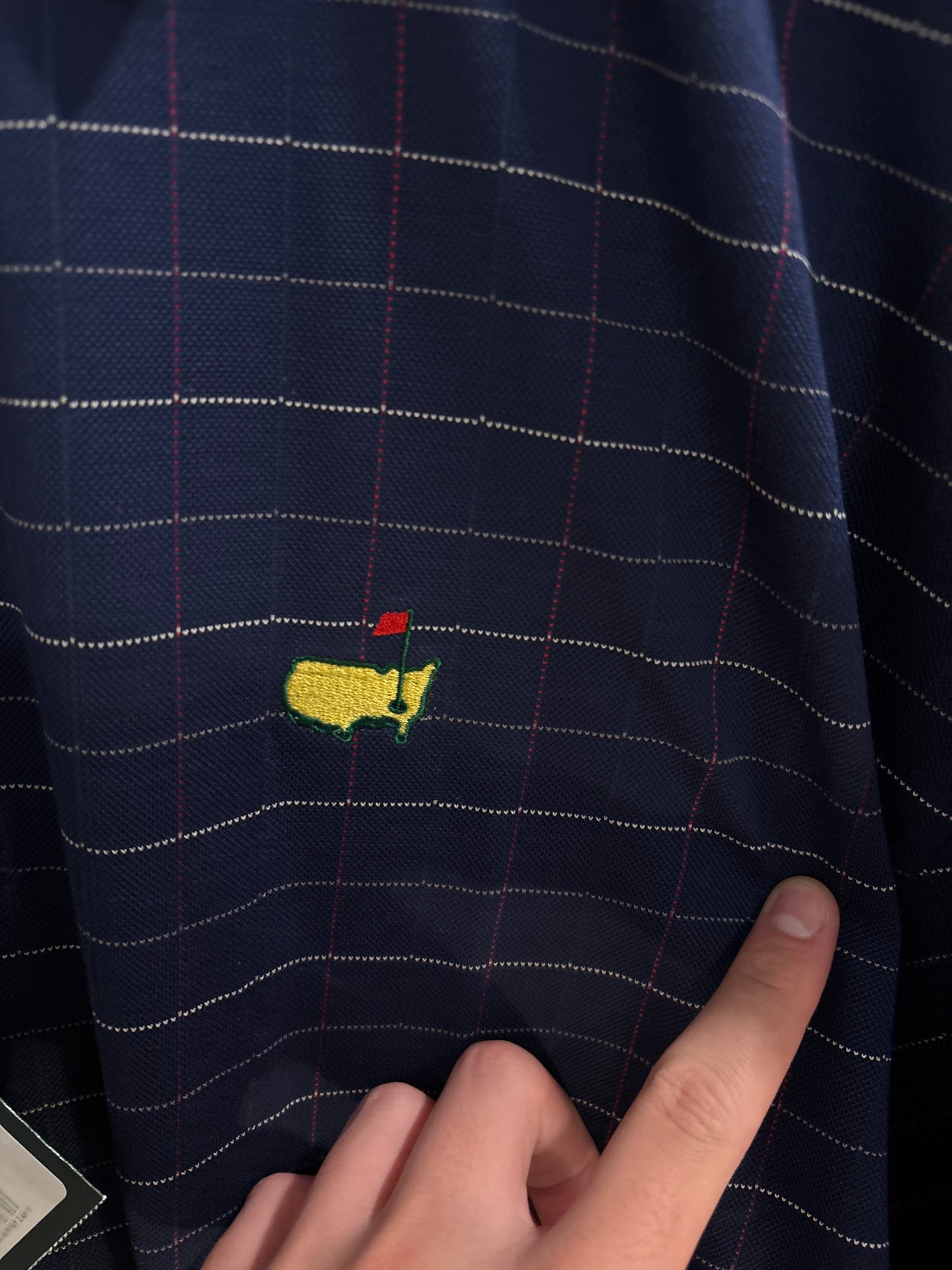 1990s Vintage Masters Collection Tartan Polo Navy