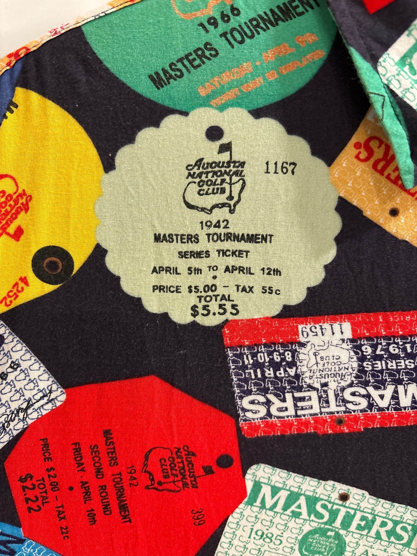 2000s Vintage Masters Collection All Over Badges Rayon Button Up