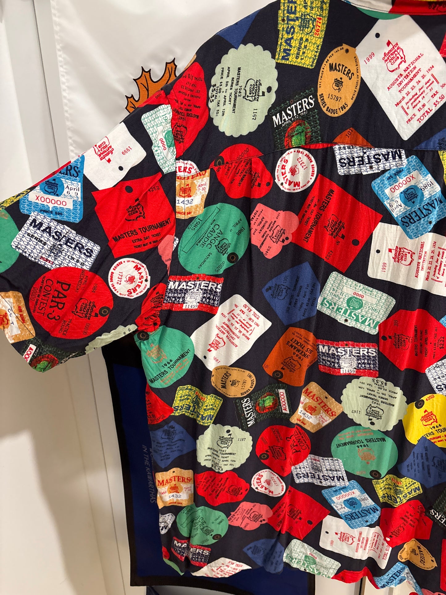 2000s Vintage Masters Collection All Over Badges Rayon Button Up
