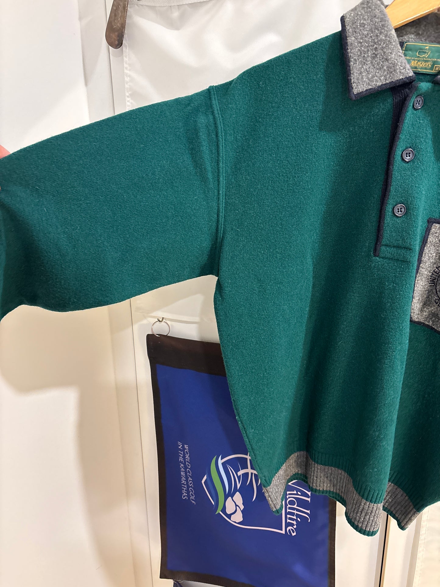 1990s Vintage Masters Augusta National Wool Polo Sweater