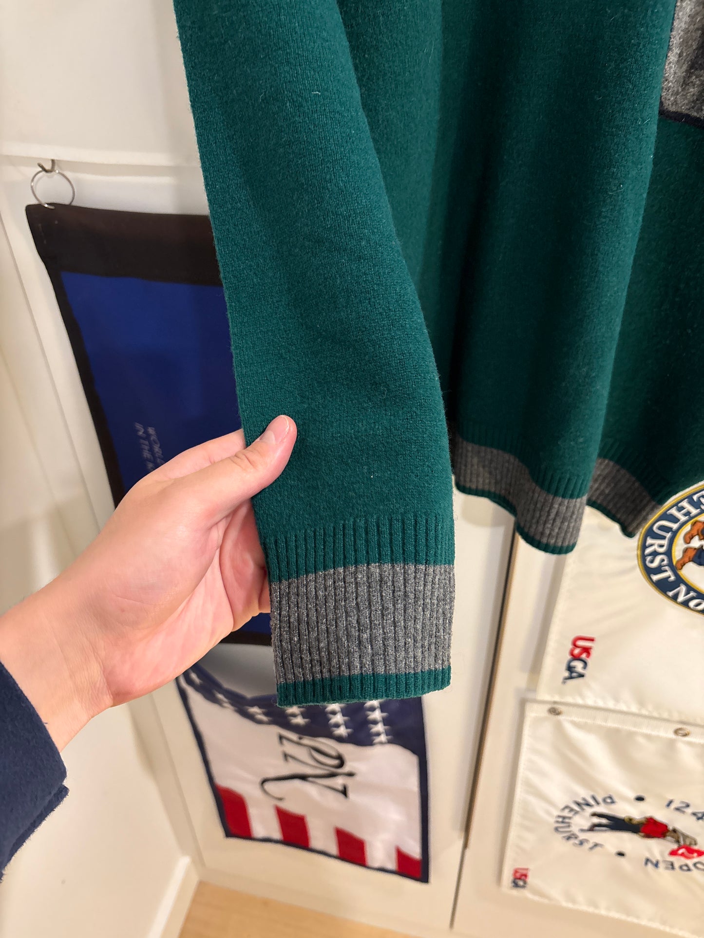 1990s Vintage Masters Augusta National Wool Polo Sweater