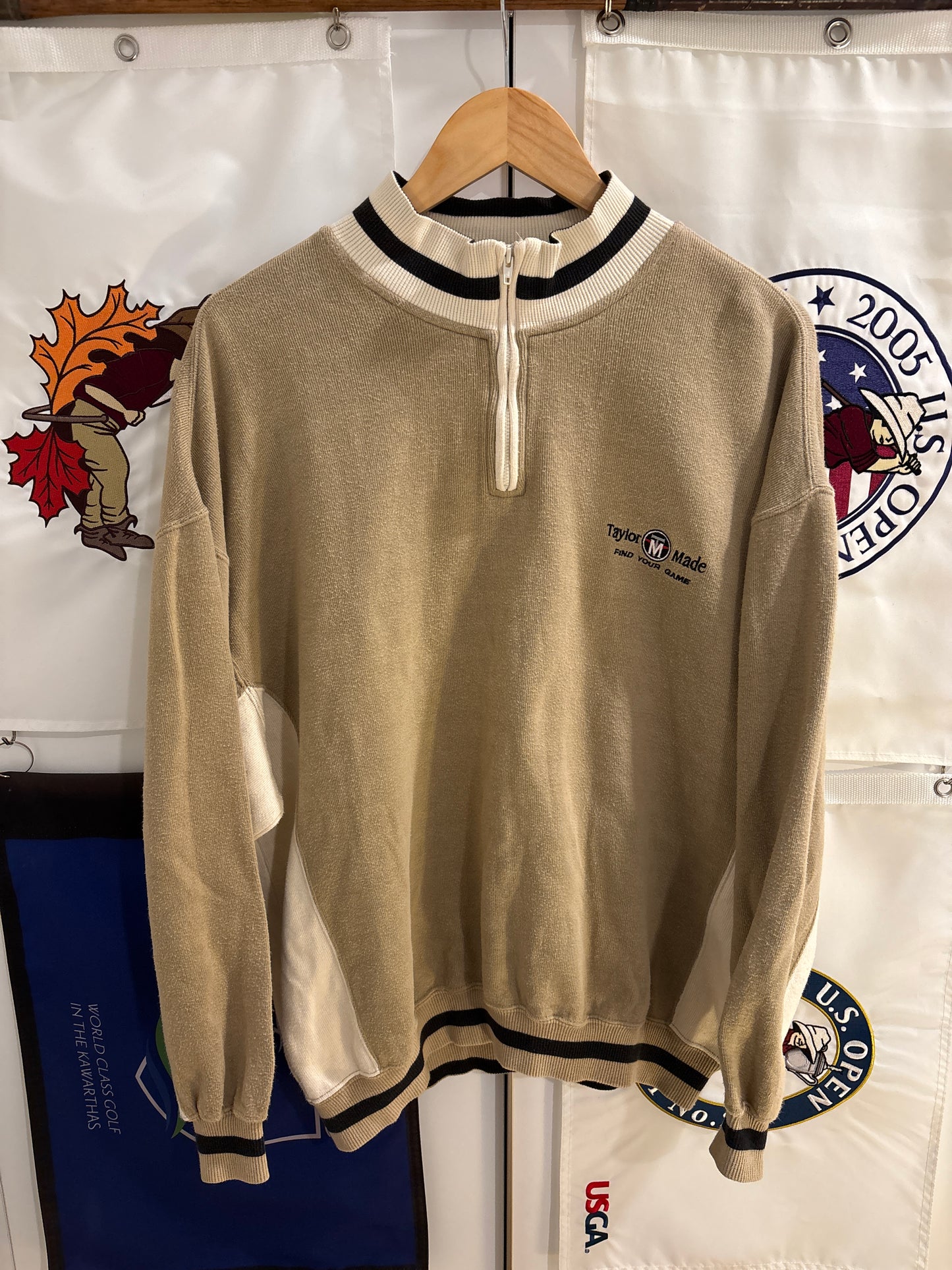 1990s Vintage Taylormade TM Script Find Your Game Quarter Sweater