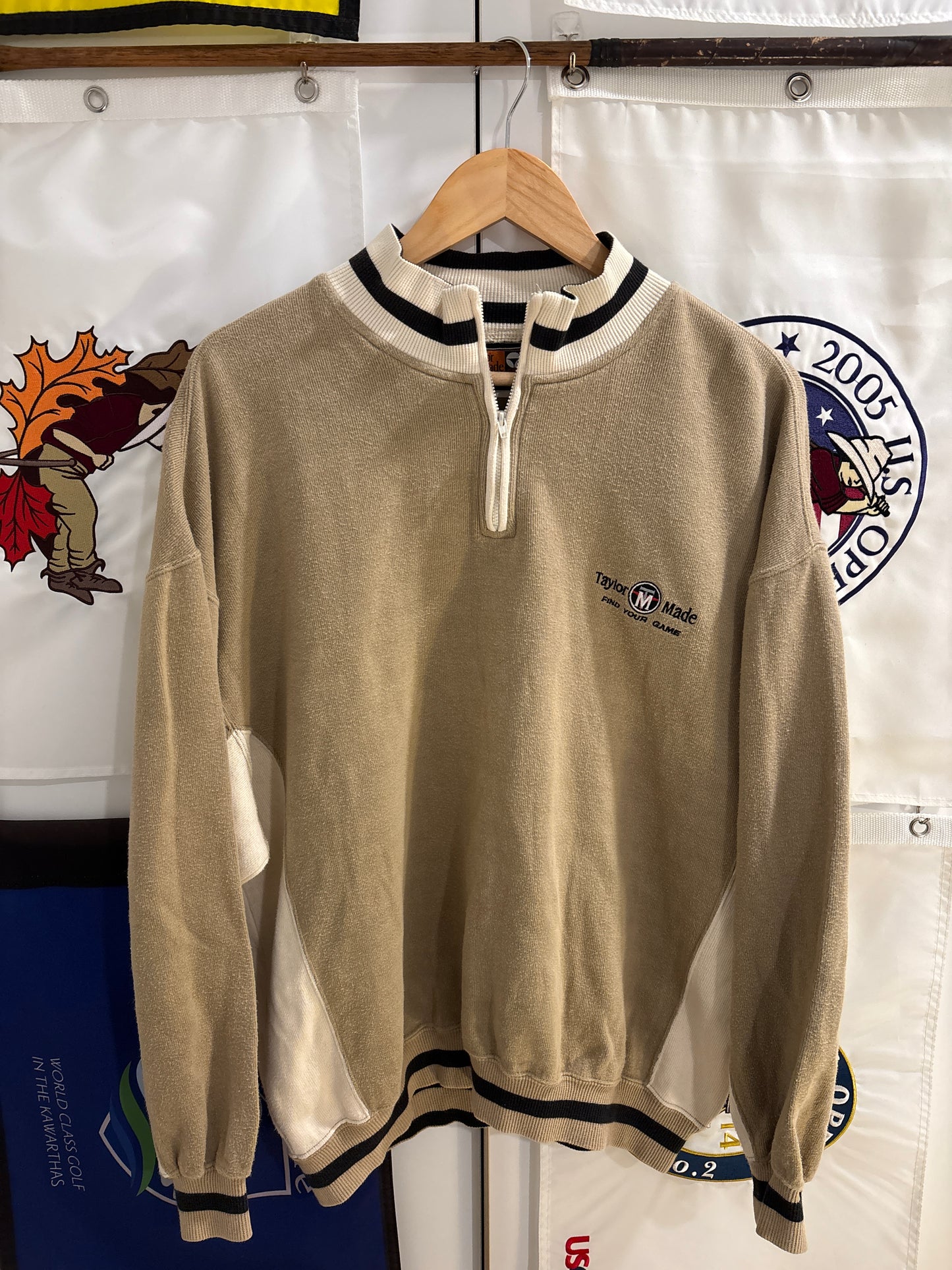 1990s Vintage Taylormade TM Script Find Your Game Quarter Sweater