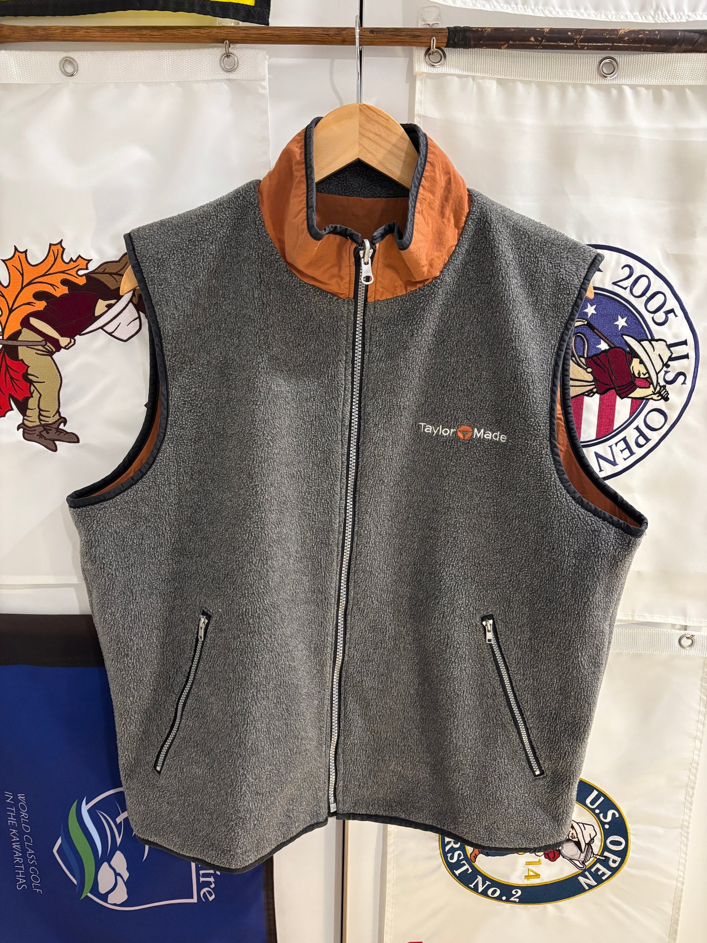 1990s Vintage Taylormade Script Logo Reversible Fleece Vest