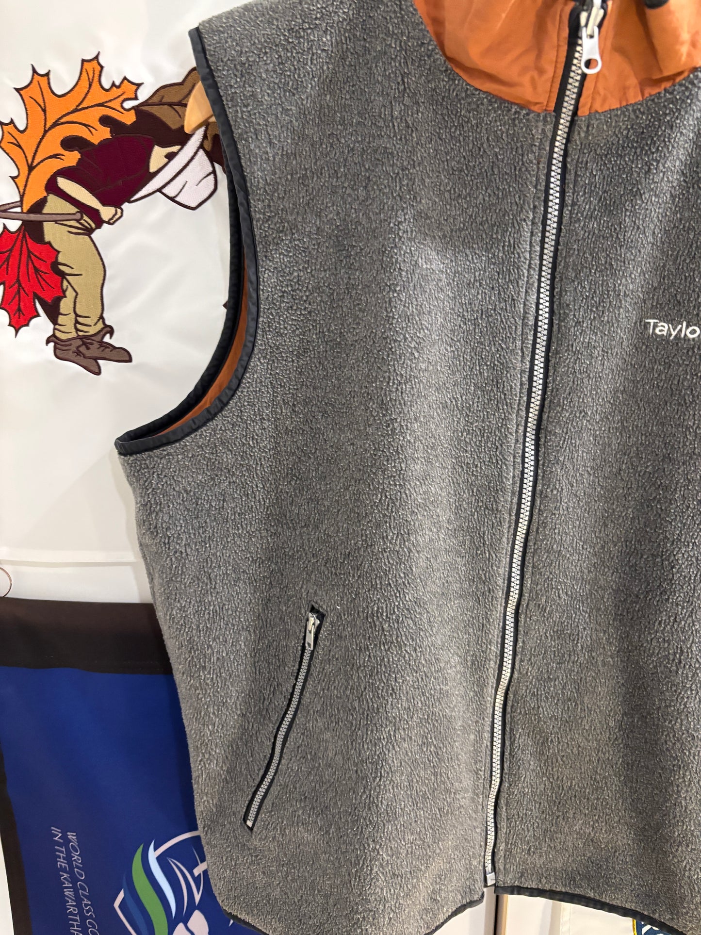 1990s Vintage Taylormade Script Logo Reversible Fleece Vest