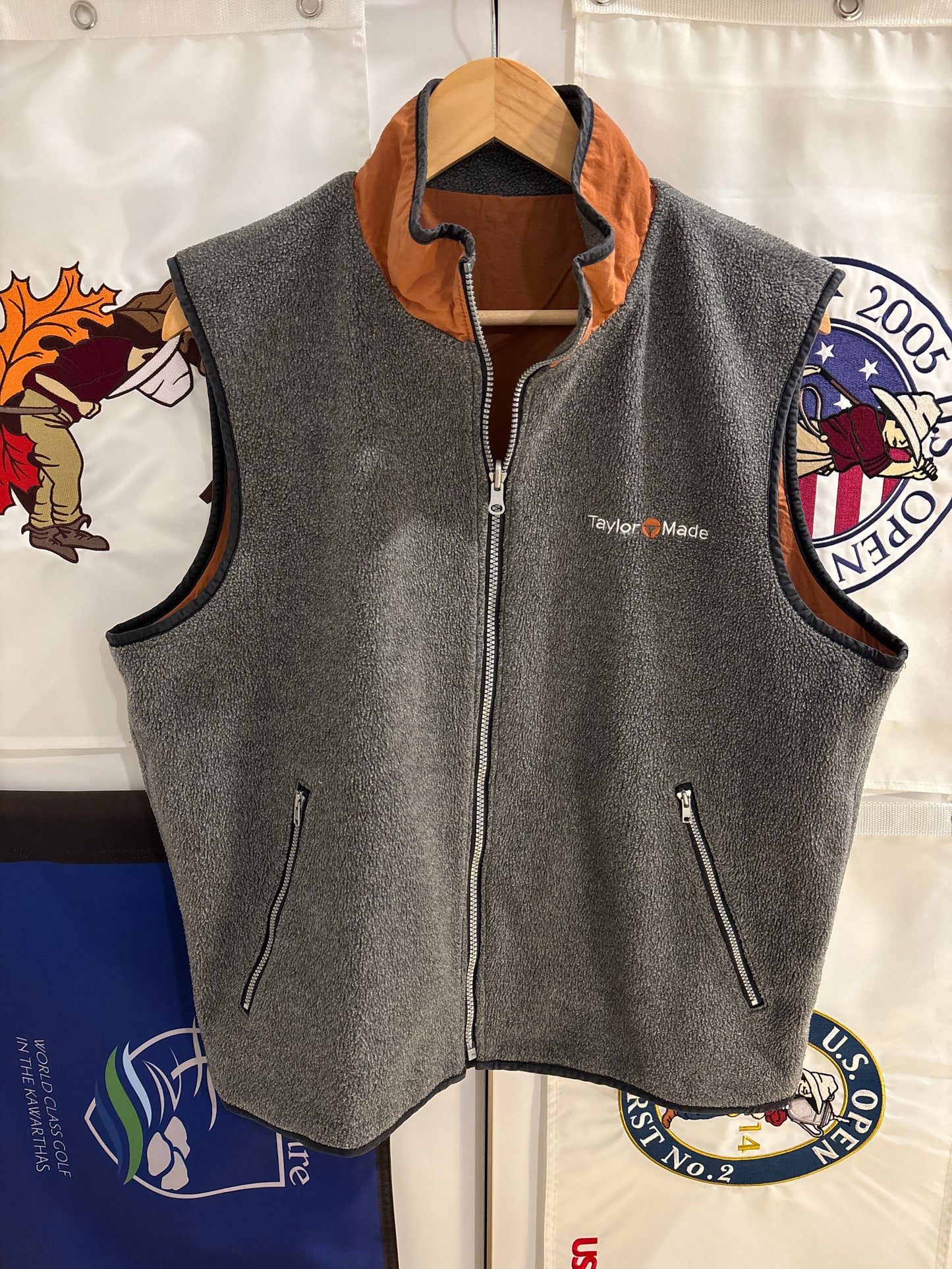 1990s Vintage Taylormade Script Logo Reversible Fleece Vest