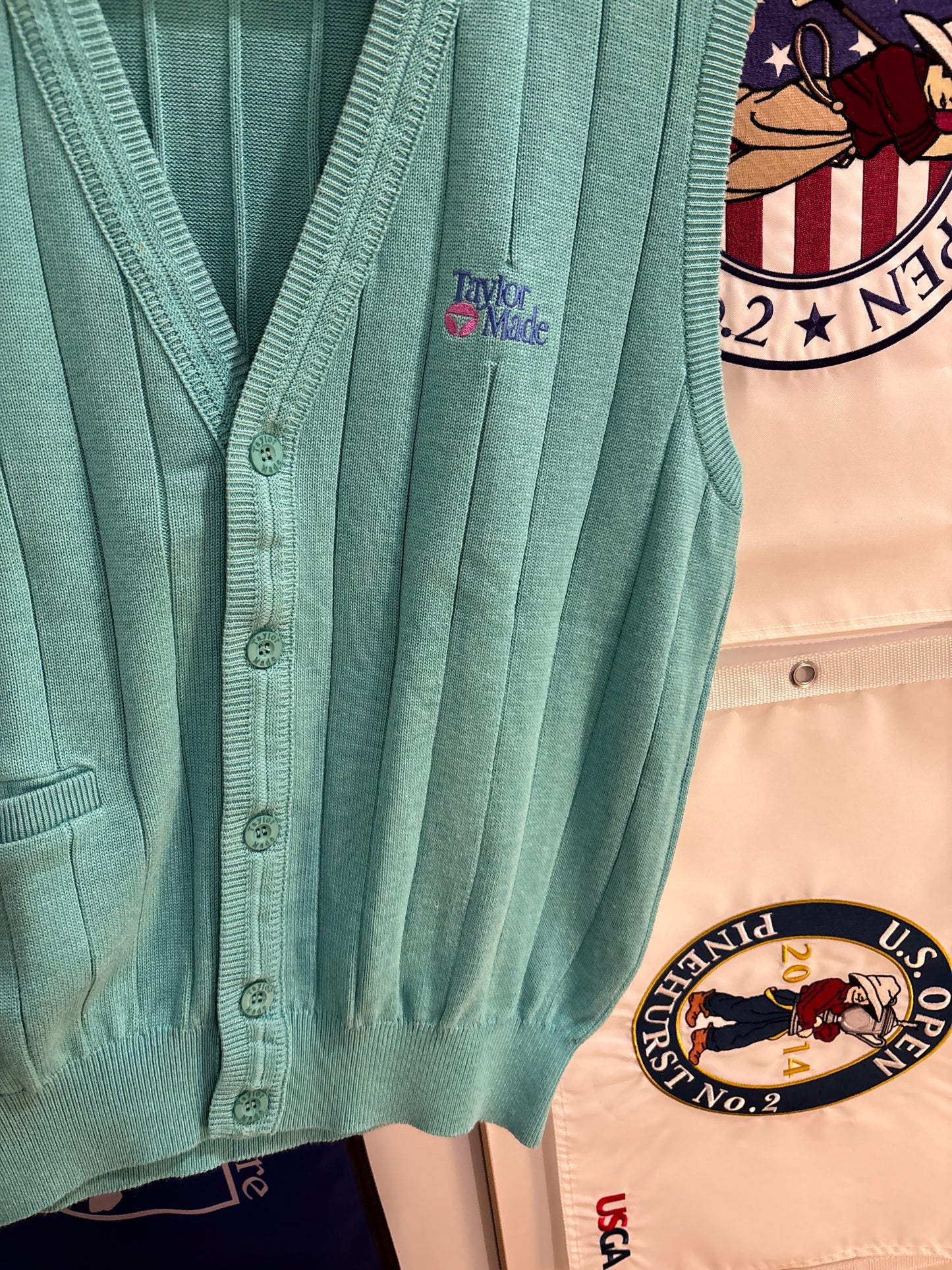 1990s Vintage Taylormade Classic Logo Wool Knitted Sweater Teal