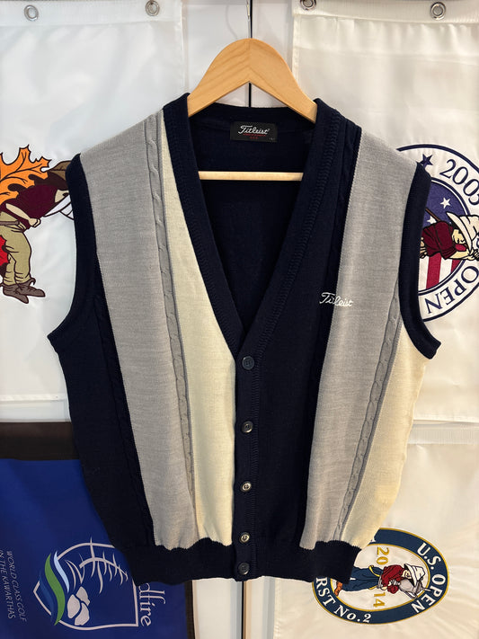 1990s Vintage Titleist Striped Knit Sweater Vest