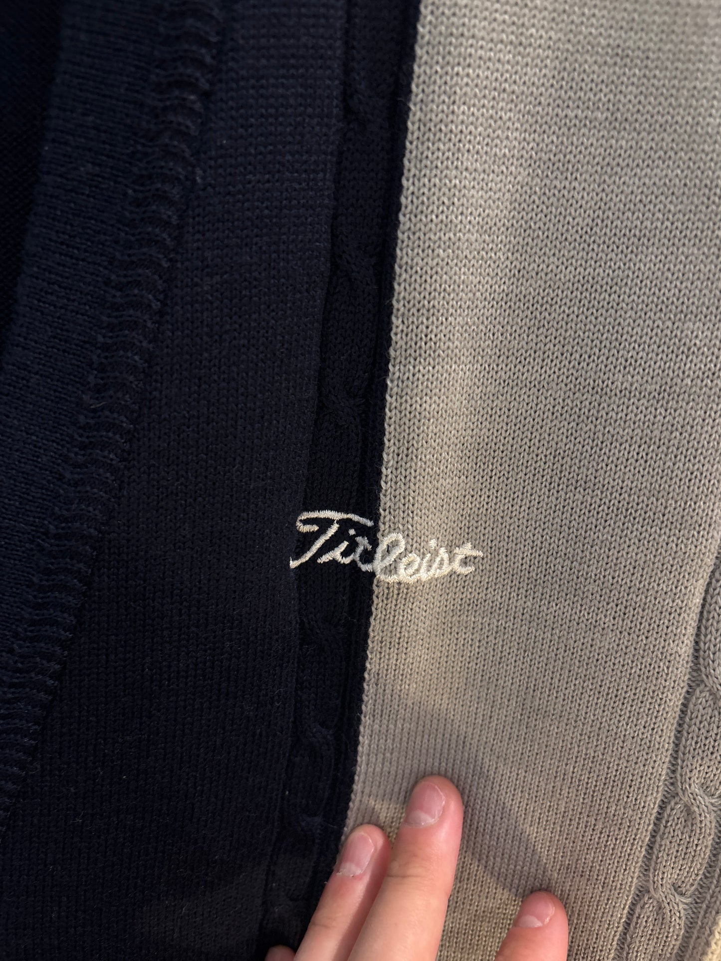 1990s Vintage Titleist Striped Knit Sweater Vest