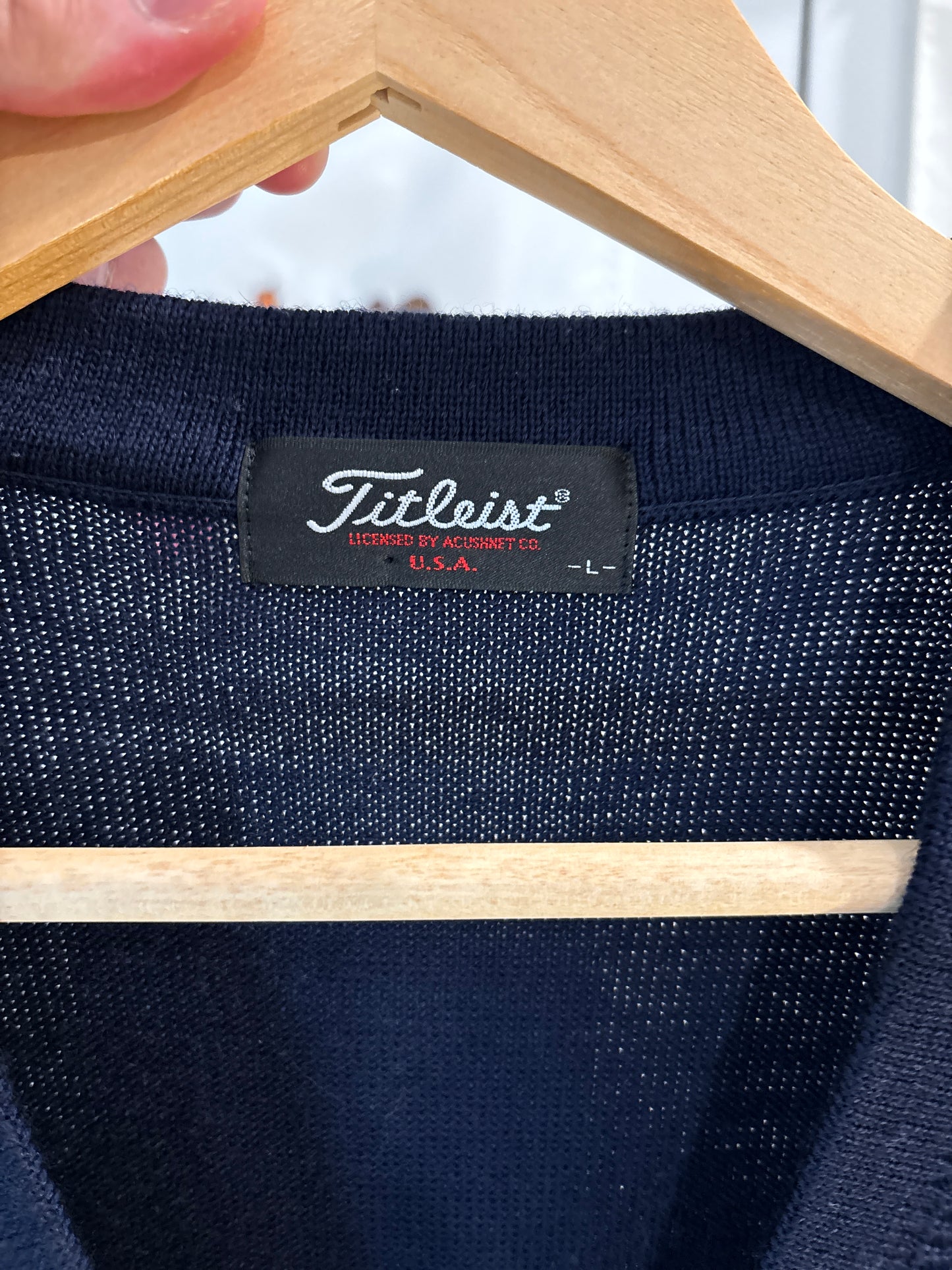 1990s Vintage Titleist Striped Knit Sweater Vest